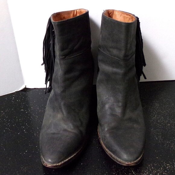 Jeffrey Campbell Roswell Grey Fringe Ankle Boots - Picture 2 of 7